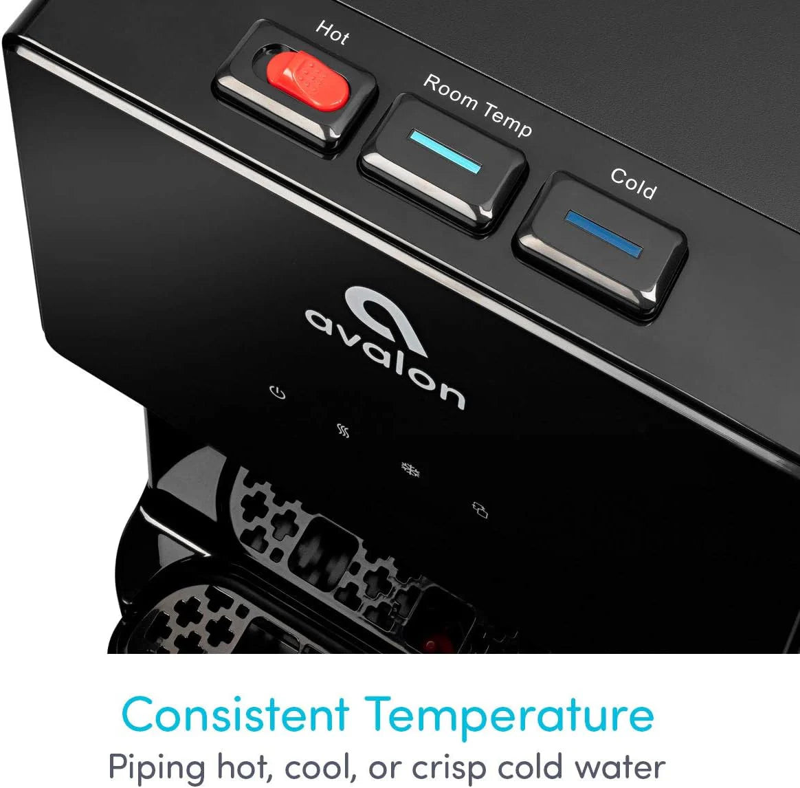 Avalon Bottom Loading Water Cooler Water Dispenser with BioGuard- 3 Temperature Settings - Hot, Cold & Room Water, Durable Stainless Steel Construction, Anti-Microbial Coating- UL Listed