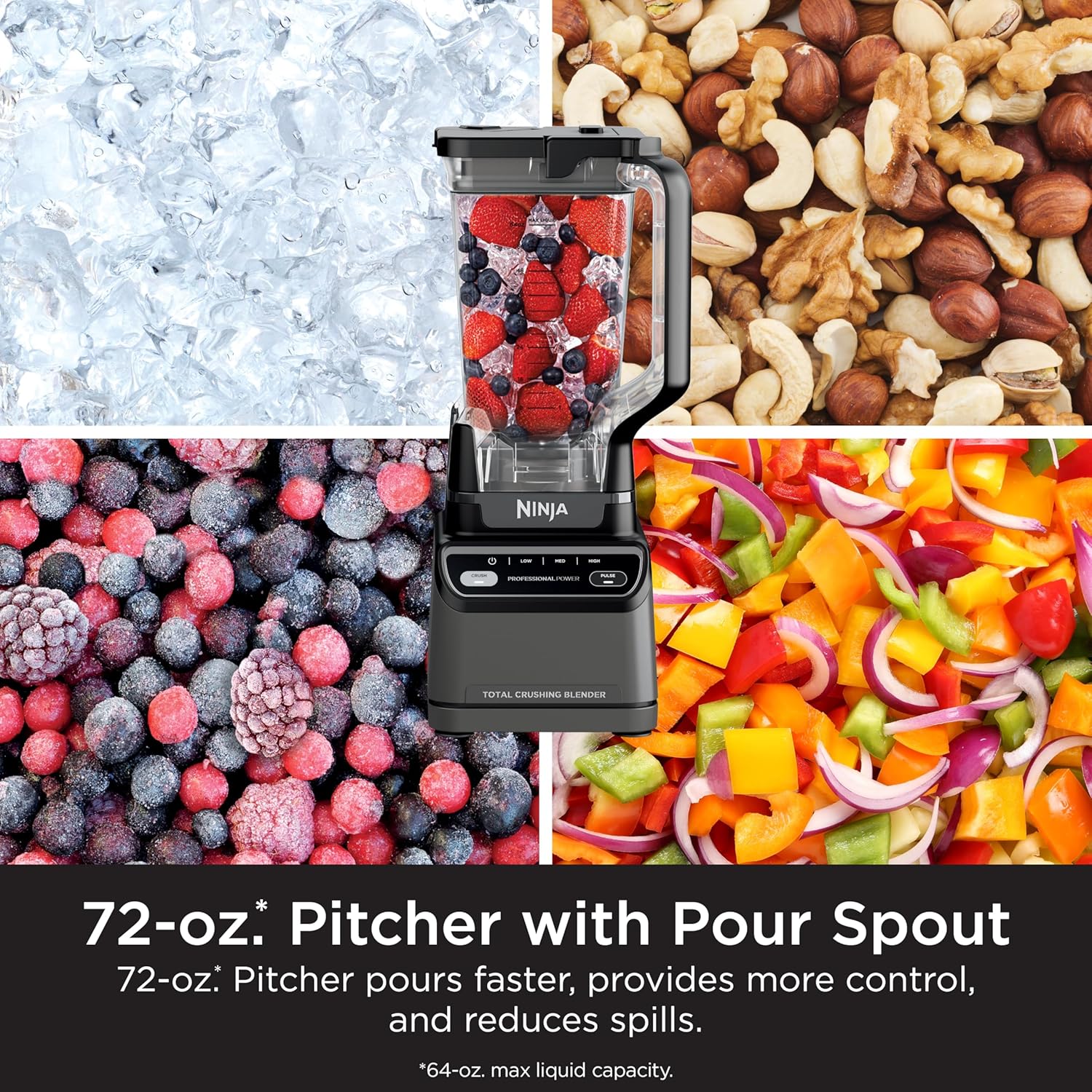 Ninja BL660 Professional Compact Smoothie and Food Processor Blender, 1100W, 3 Functions - Perfect for Frozen Drinks, Smoothies, Sauces, and More
