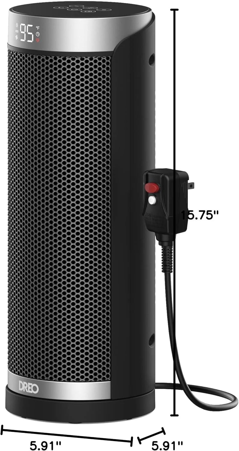 Dreo Space Heater, 1500W Electric Heaters for Indoor Use with Thermostat, 70° Oscillation, 8 Safety Protections, 5 Modes, Remote, 12H Timer, Quiet Portable Heater for Office, Bedroom, Large Room