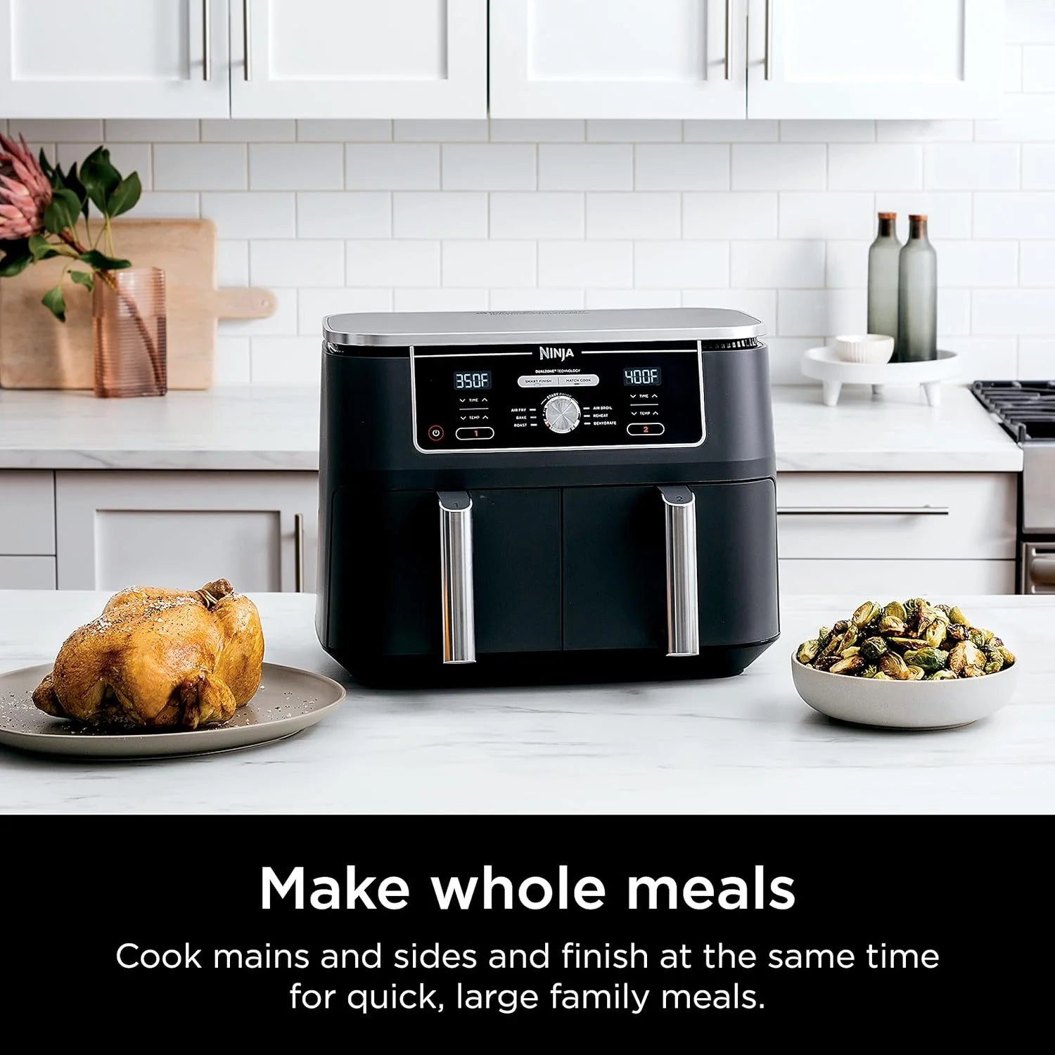 Ninja Foodi 6-in-1 FlexBasket Air Fryer with 7-Quart MegaZone and Basket Divider