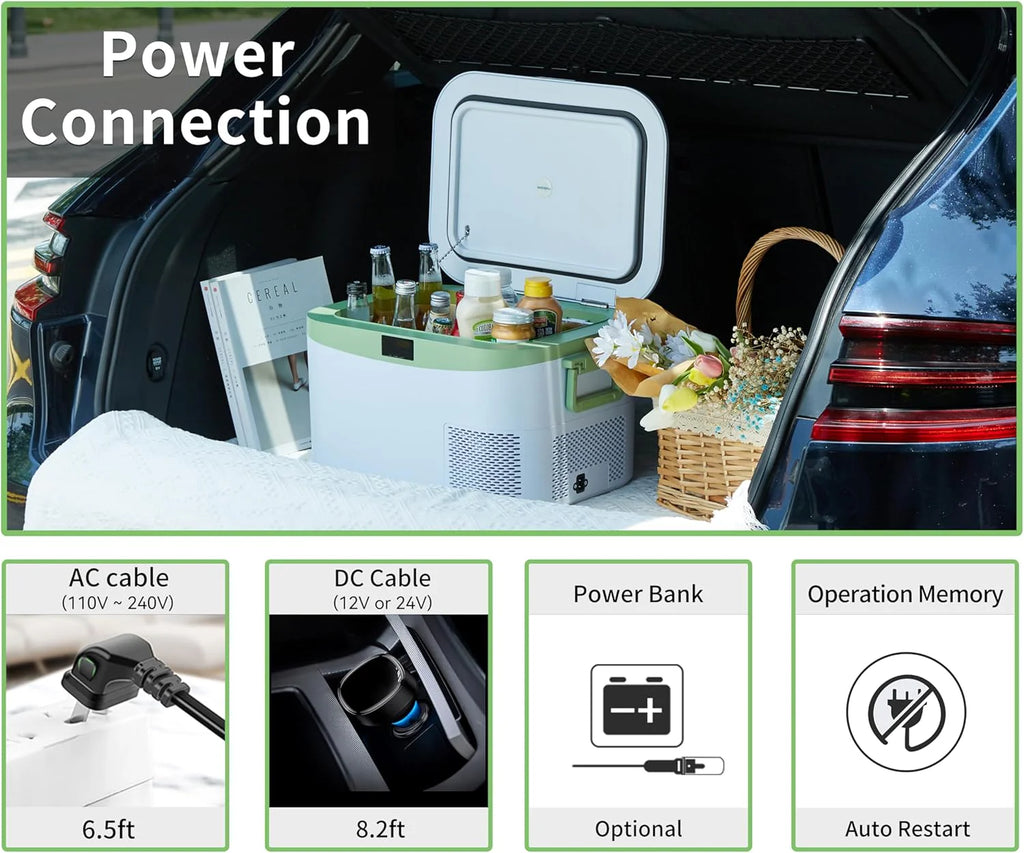Car Fridge Portable 12 Volt Refrigerator 23 Quart (22 Liter) Freezer Compressor Cooler 12V/24V DC