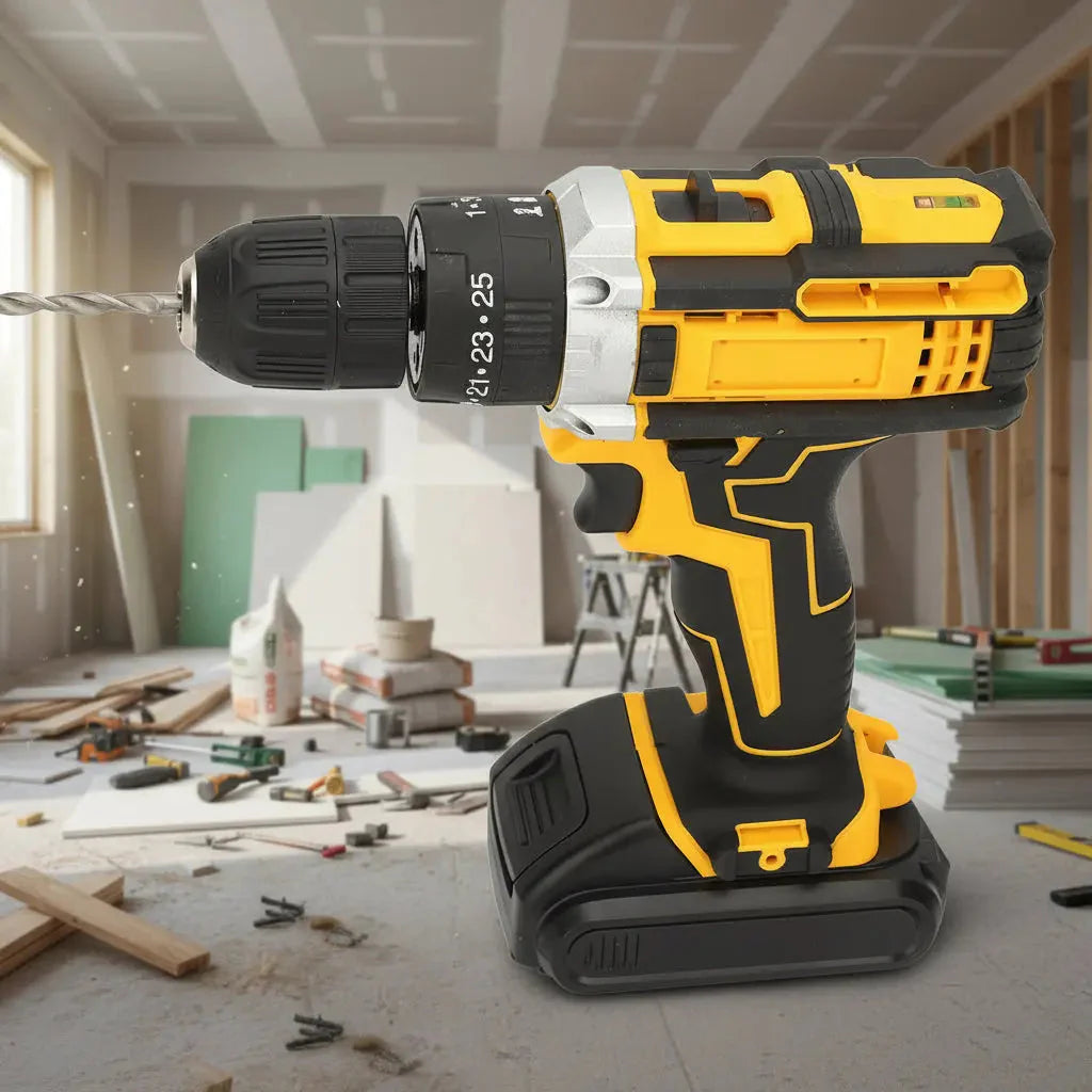 21V Lithium Cordless Drill Driver Kit with Two Batteries and Charger