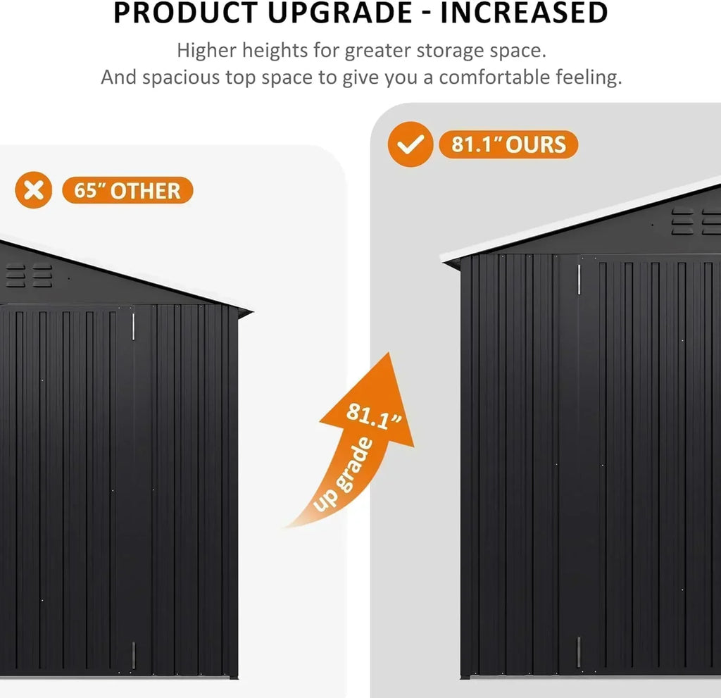 Polar Aurora 8 x 12 FT Outdoor Storage Shed Metal Garden Shed with Updated Frame Structure